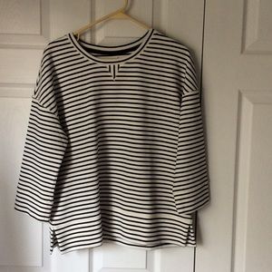 Black and white striped top