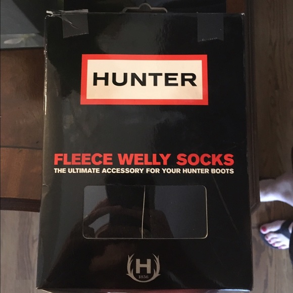 Hunter boots black fleece welly socks