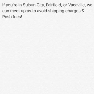 SUISUN, FF, or VV local pickup can be arranged