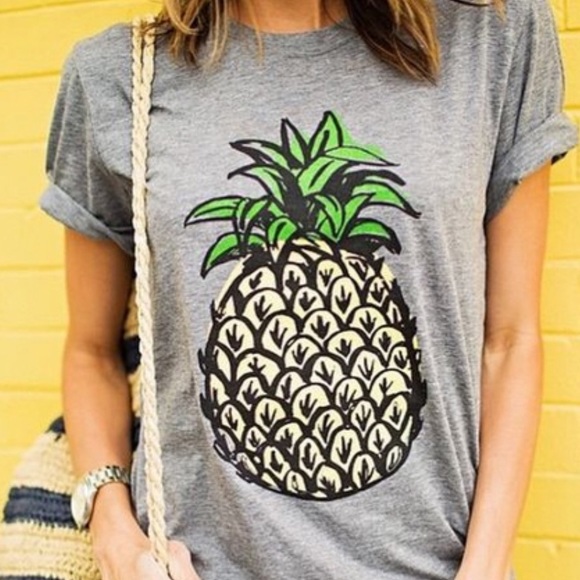 |PM_E & HP| 🆕GREY PINEAPPLE T SHIRT - Picture 3 of 4