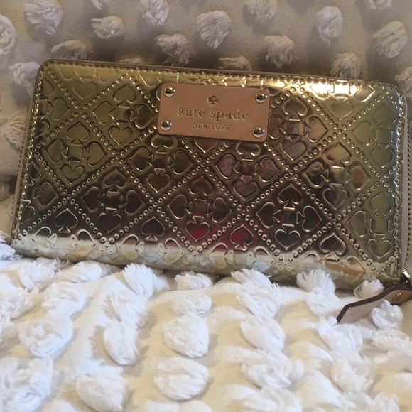 Kate Spade Wallet Metallic Gold