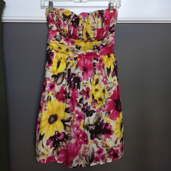 Forever21 floral small medium strapless dress