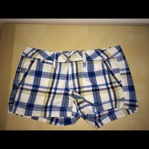 Aeropostale blue plaid short shorts 0