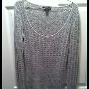 Express open grey sweater