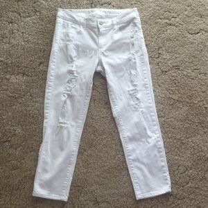 White AE Jegging Crops