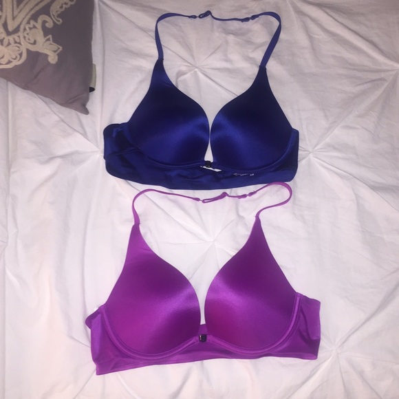 2 Victoria's Secret Plunge Halter Bras 34B NWOT
