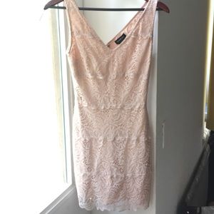 BEBE blush pink lacey dress size xs