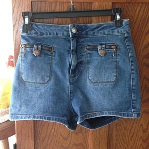 high rise bdg shorts