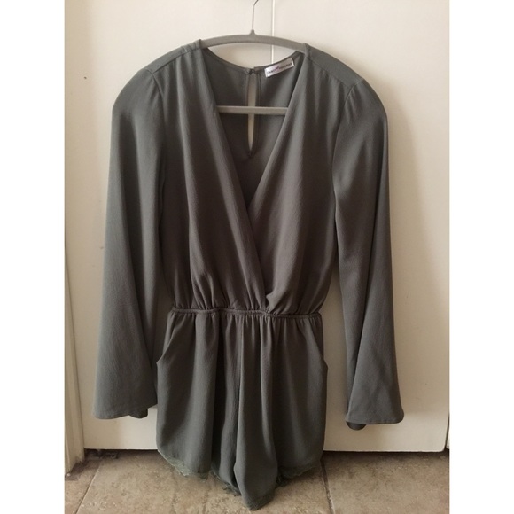 Dainty Hooligan Olive Green Romper