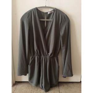 Dainty Hooligan Olive Green Romper