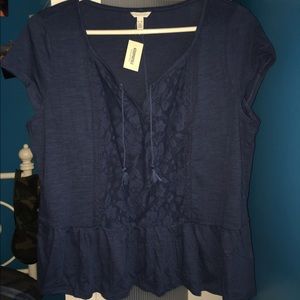 Peplum Lace Peasant Top