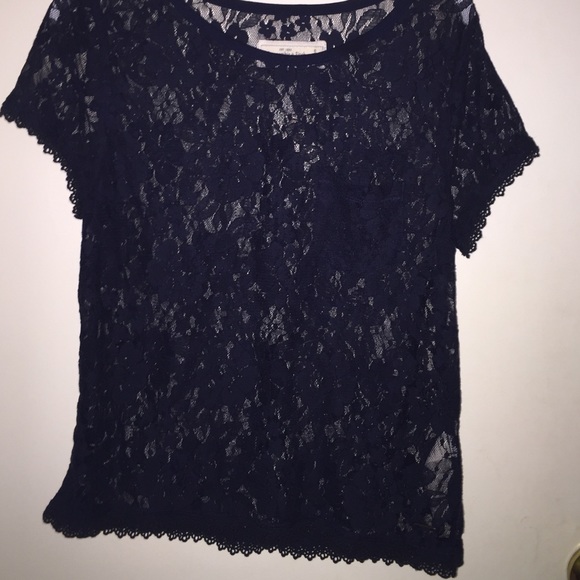 Abercrombie & Fitch Navy Lace Top
