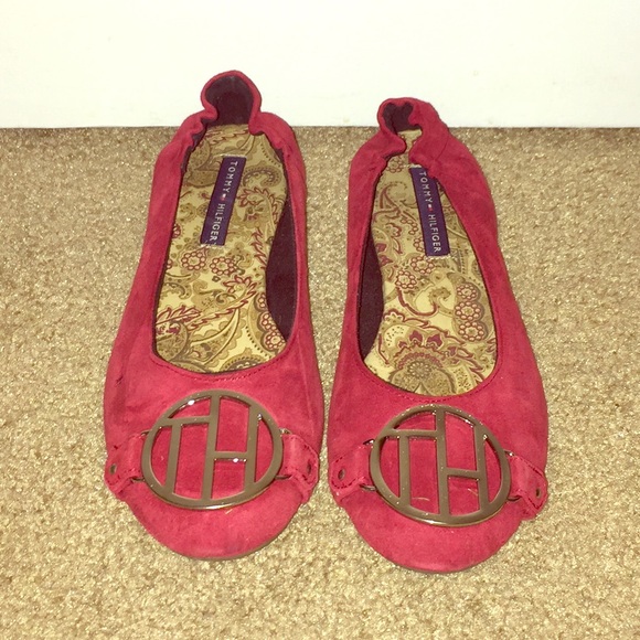Red Tommy Hilfiger flats