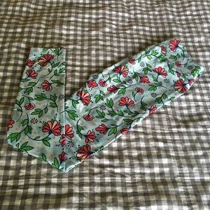 LuLaRoe blue floral leggings OS