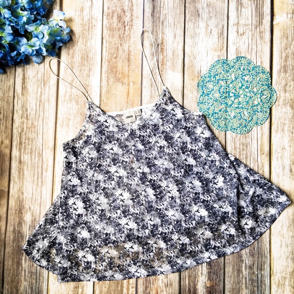 NFS 🚫 ASOS Lace Spaghetti Strap Sheer Top