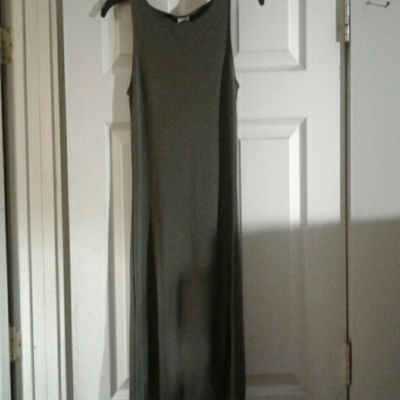 Olive green jersey dress