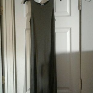 Olive green jersey dress