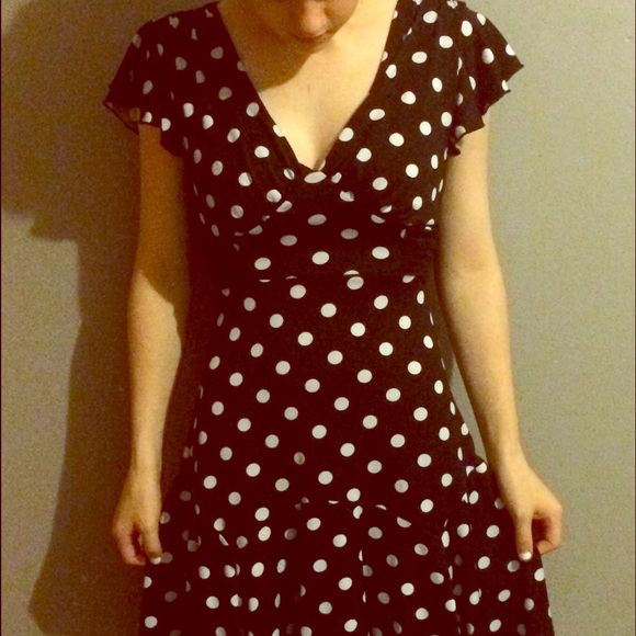 Short sleeve polka dot dress