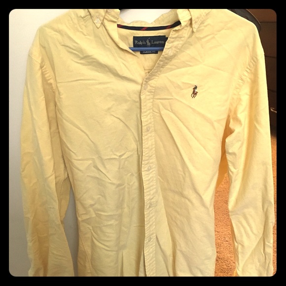 Yellow polo button up classic fit size small