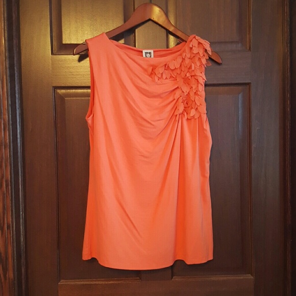 Coral Anne Klein Sleveless Blouse