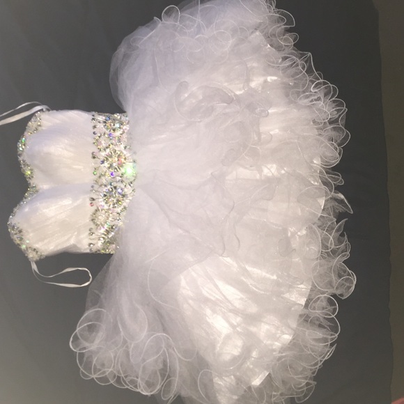 White Bedazzled Prom dress