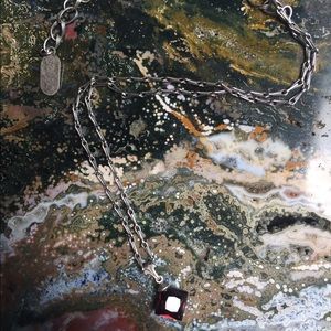 Clara Beau Paris garnet pendant silver necklace