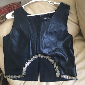STUNNING New With Tags Nikki Rich Leather crop top