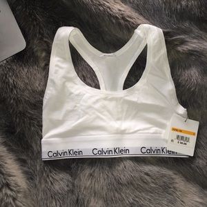 NWT White Calvin Klein bra top. size small