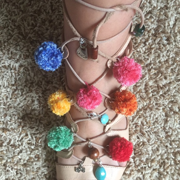 Handmade pom pom gladiator sandals - Not for sale - Picture 2 of 4
