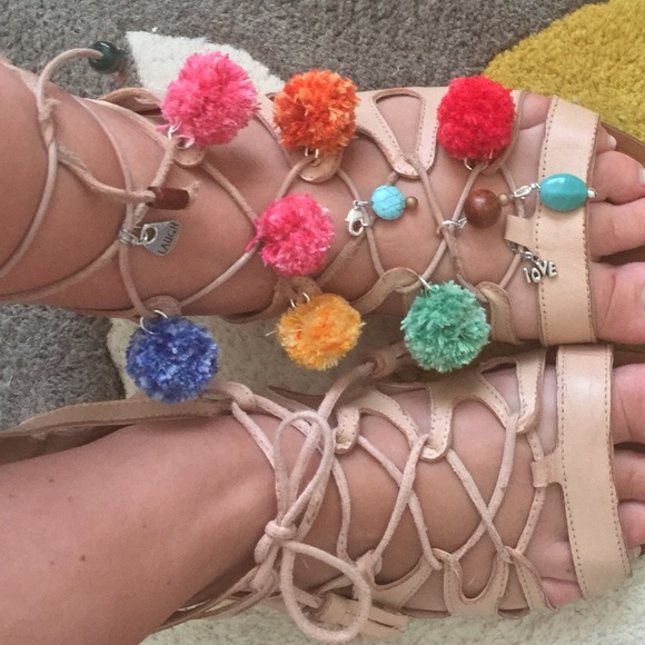 Handmade pom pom gladiator sandals - Not for sale - Picture 3 of 4