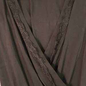 Black Short Sleeve Romper w/ Lace detailing