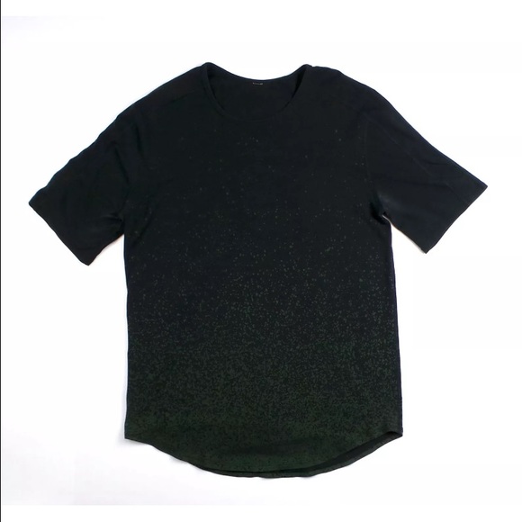 💳SOLD🛍 LULULEMON Rival Tee Black Green Splatter - Picture 2 of 4