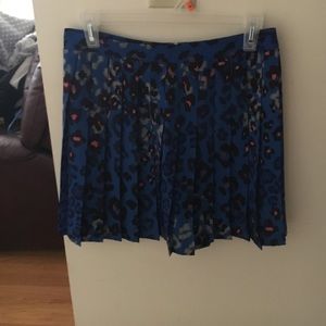 a blue/cheetah print skater skirt