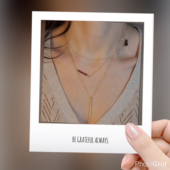 Jewelry - Stylish three layers gold-tone crystals necklace