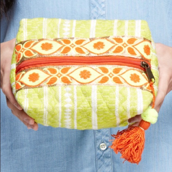 Handbags - Citron Jacquard Bag With Tassel Zip