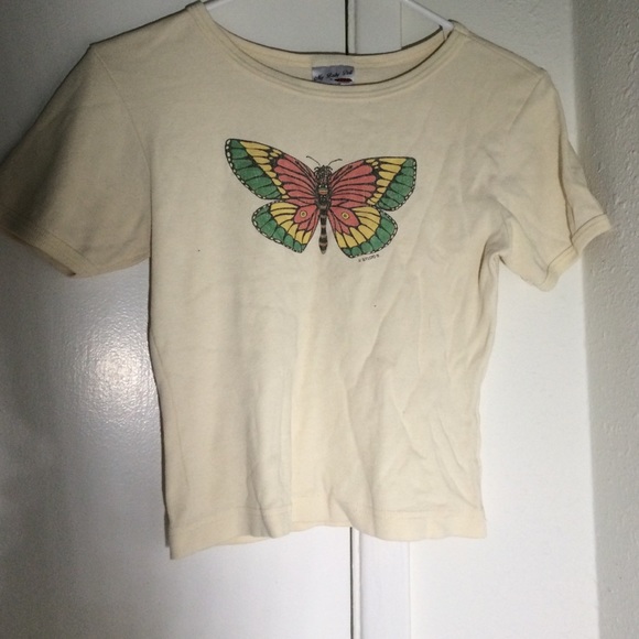 Butterfly crop top tee