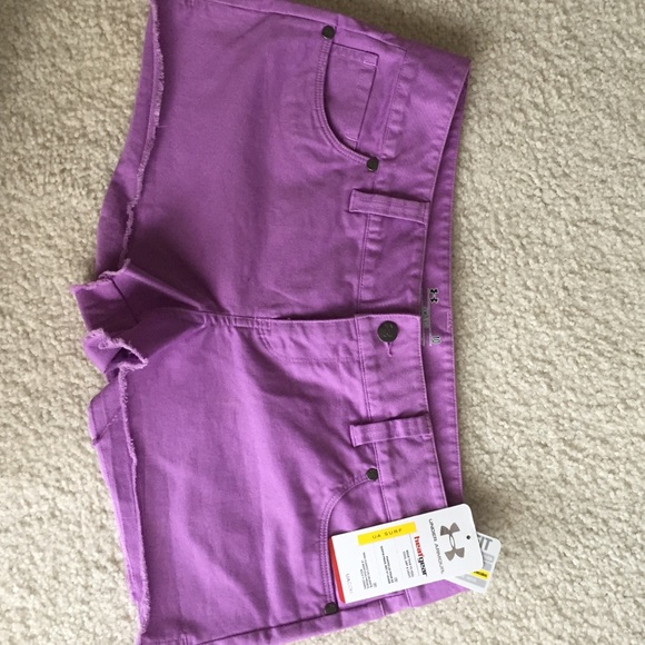 Woman's purple semi-fitted Under Armour shorts