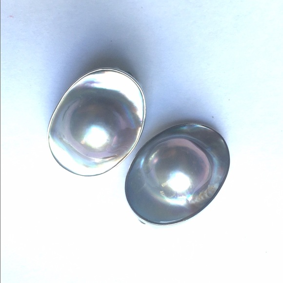 Sterling silver freshwater pearl clip on earrings