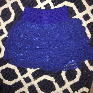 Cobalt blue lace shorts