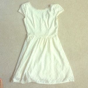 Short white lace dress