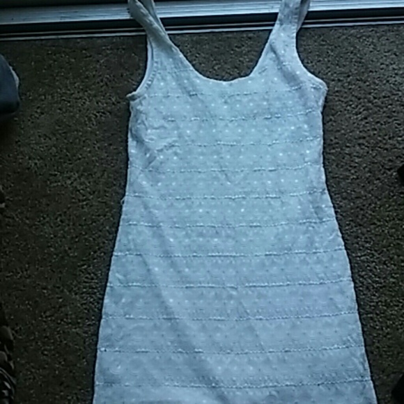 A white designed dress