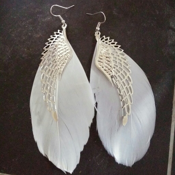Angel feather earrings