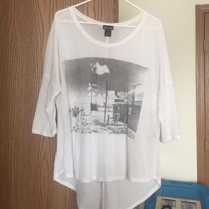 White graphic tee-tunic