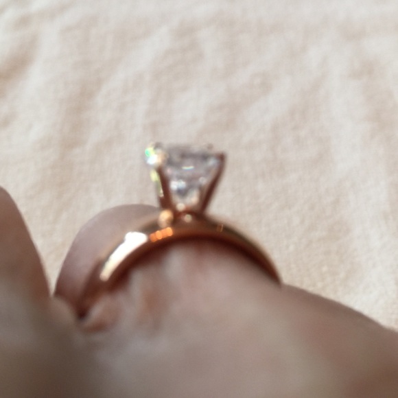 Rings, Rose gold over S/Silver CZ size 6 or 7 - Picture 2 of 4