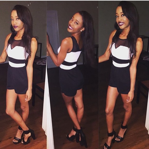 ⚪️⚫️ Black and White Charlotte Rusee Romper⚫️⚪️