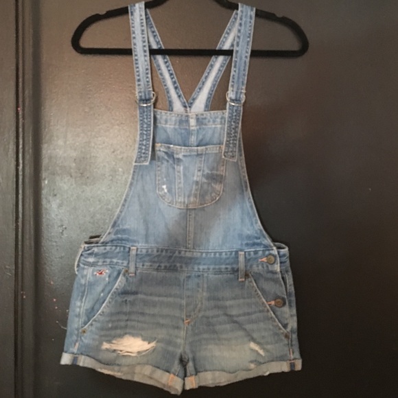 Super Trendy Hollister Distressed Overalls