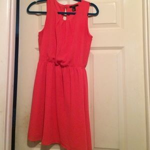 Coral Forever 21-Fit and Flare Dress