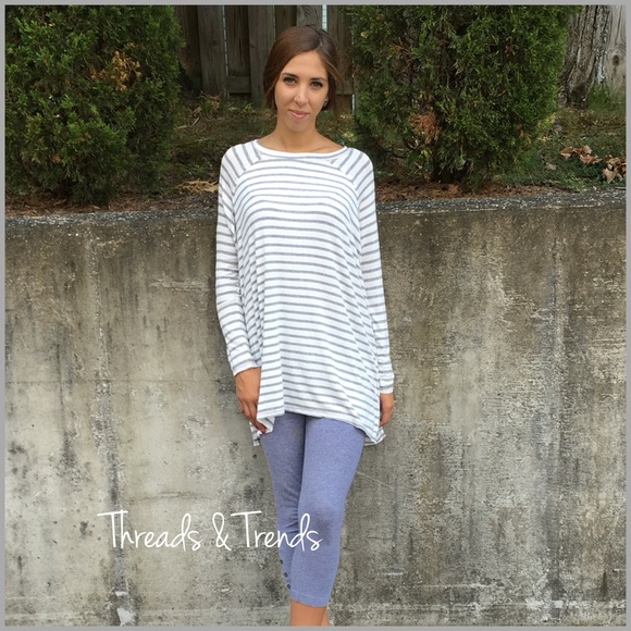 Long Sleeve Striped Tunic - Picture 2 of 4