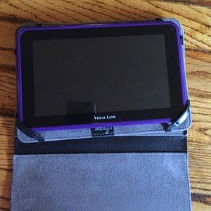 Purple visual land tablet with purple case