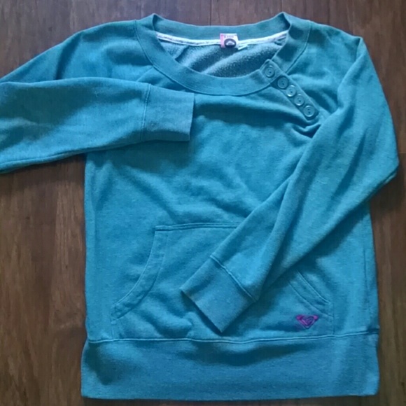 Roxy Turquoise Extra large scoop neck sweatshirt